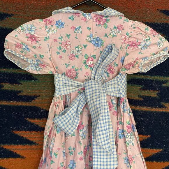 Vintage Mini World Ruffled Floral Dress. USA. 100% Cotton. Size 4T. Rare. - Picture 10 of 16